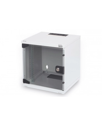 Szafa wisząca DIGITUS jednosekcyjna 10'' 6U 330x312x300mm, drzwi szklane, szara (RAL7035), zmontowana nr 2
