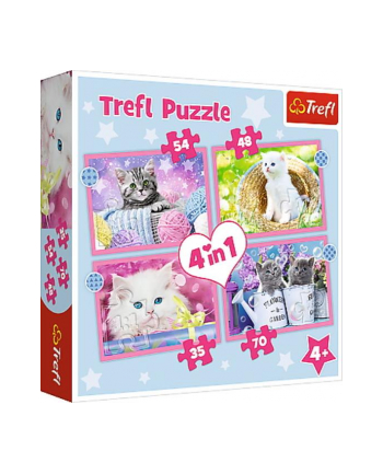 Puzzle 4w1 Zabawne kotki 34396 Trefl