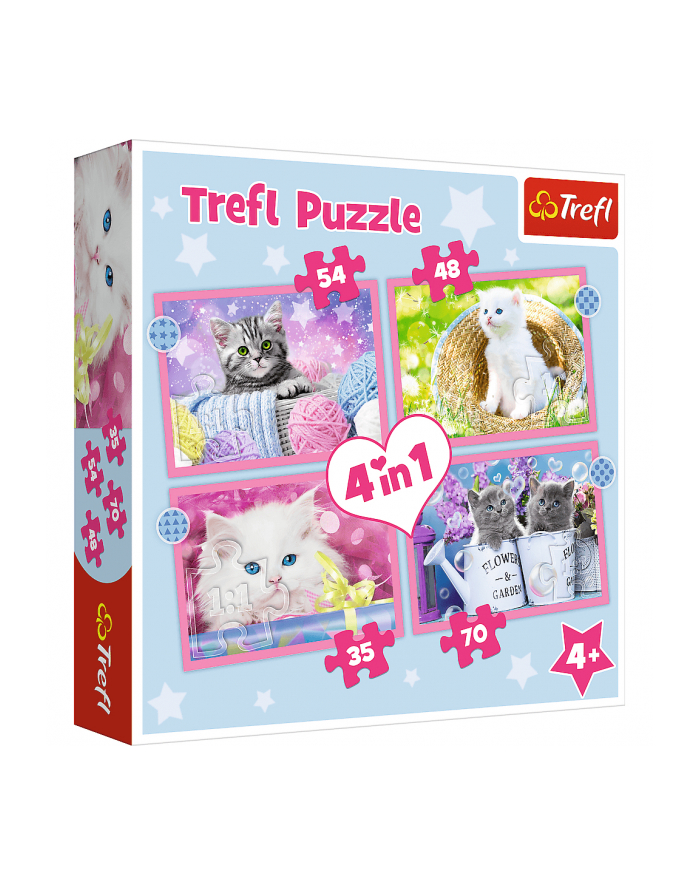Puzzle 4w1 Zabawne kotki 34396 Trefl główny