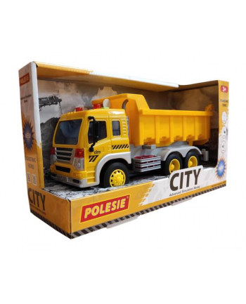 Polesie 86204 '';City''; samochód - wywczerwonyka inercyjny żółty (ze światłem i dźwiękiem) w pudełku