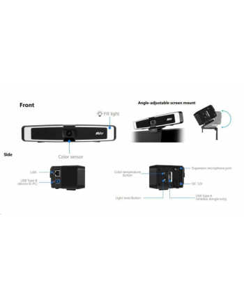 avermedia Zestaw do wideokonfencji typu videobar VB130  4K, 60FPS, Wbudowane oświetlenie
