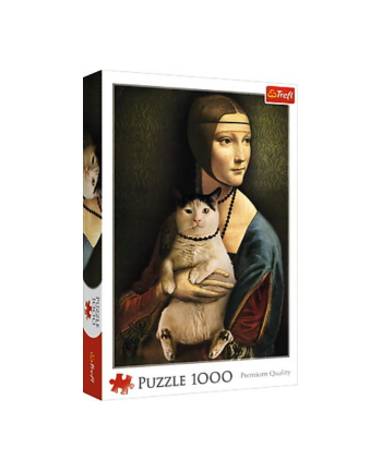 Puzzle 1000el Dama z kotem 10663 Trefl
