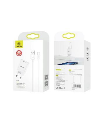 usams Ładowarka sieciowa 1xUSB T21 Lightning 2,1A