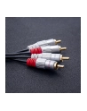 qoltec Kabel 2xRCA męski / 2xRCA męski | 1m | czarny - nr 2