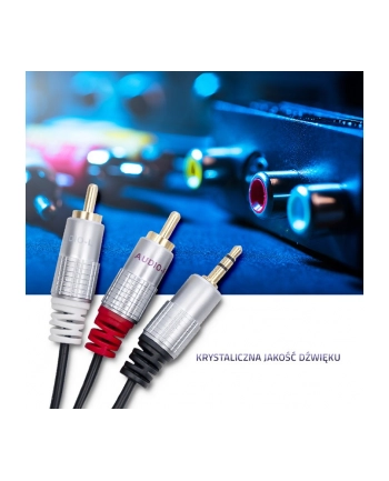 qoltec Kabel 2xRCA / Mini Jack 3.5mm | 2m | czarny nr 2