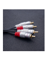 qoltec Kabel 2xRCA męski / 2xRCA męski | 1m | czarny - nr 2