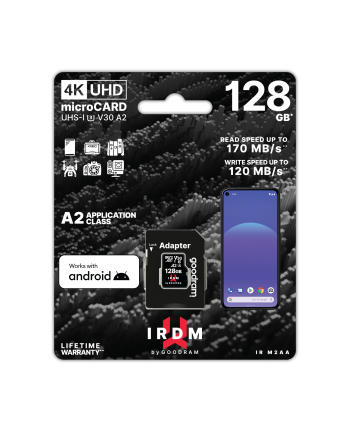 goodram Karta pamięci microSD IRDM 128GB UHS-I U3 A2  + adapter