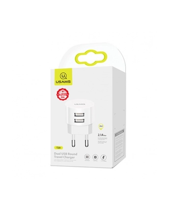 usams Ładowarka sieciowa T20 2XUSB 2,1A USB-C Kabel
