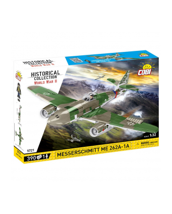 COBI 5721 Historical Collection WWII Niemiecki myśliwiec MESSERSCHMITT ME 262A-1A 390 klocków