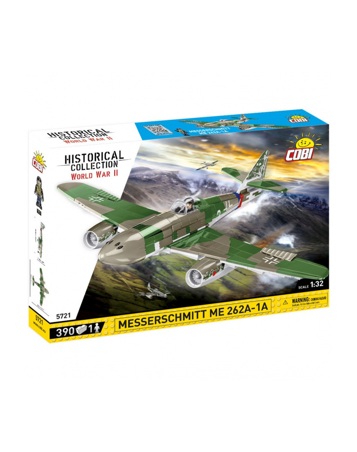 COBI 5721 Historical Collection WWII Niemiecki myśliwiec MESSERSCHMITT ME 262A-1A 390 klocków główny