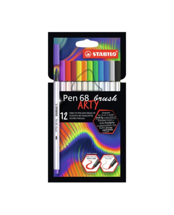 Flamastry STABILO Pen 68 brush etui kartonowe 12 szt. ARTY 568/12-21-20