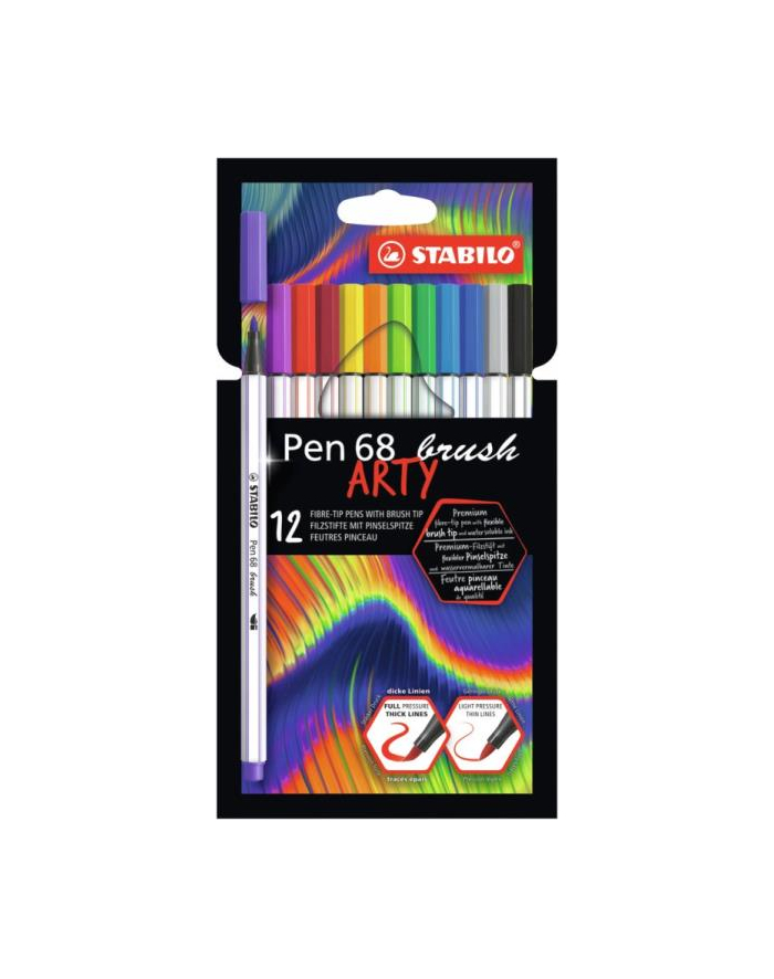 Flamastry STABILO Pen 68 brush etui kartonowe 12 szt. ARTY 568/12-21-20 główny