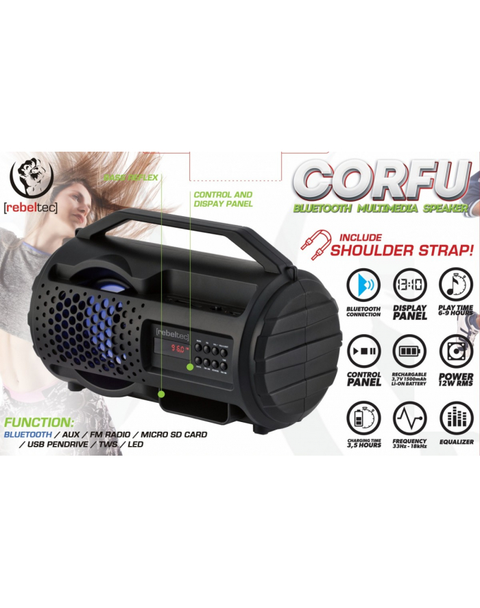 rebeltec Głośnik Bluetooth radio FM CORFU główny