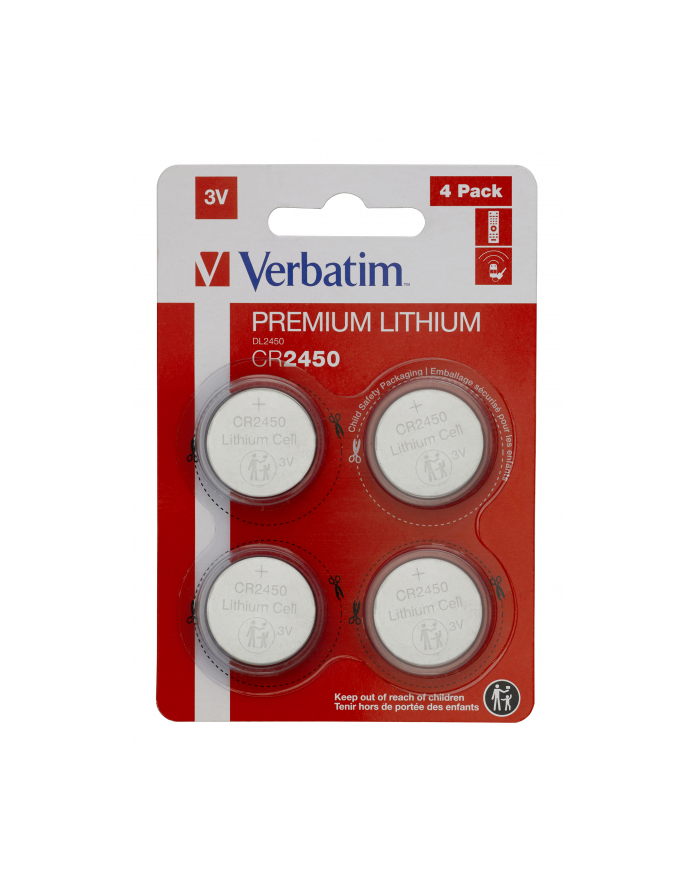 verbatim Bateria litowa CR2450 (4szt blister) główny