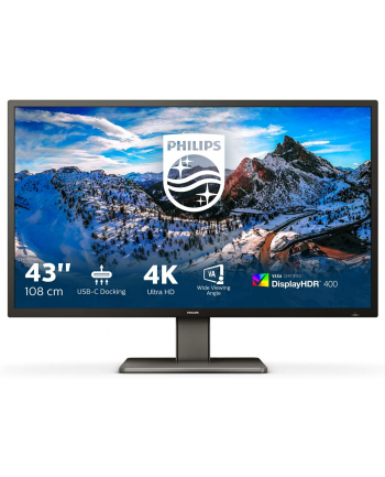 philips Monitor 42,51 cali 439P1 VA 4K HDMIx3 DP USB-C