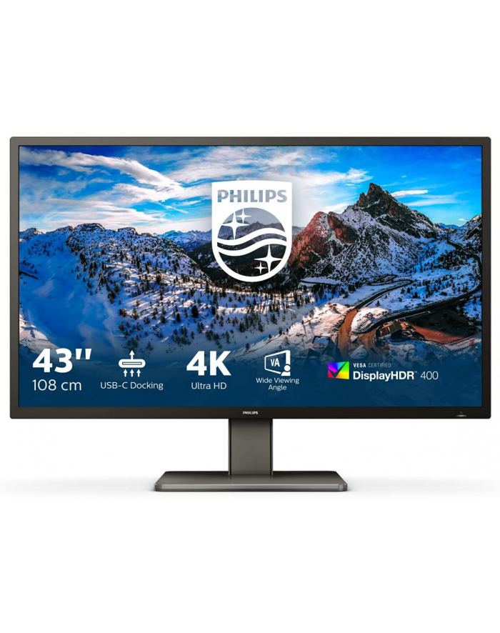 philips Monitor 42,51 cali 439P1 VA 4K HDMIx3 DP USB-C główny