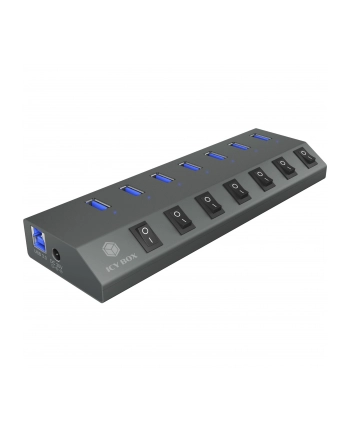 icybox IB-HUB1701-C3 7xUSB Type-A, włącznik/wyłącznik dla każdego USB portu