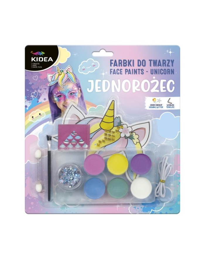 derform Farby do twarzy zestaw Unicorn / Jednorożec Kidea główny