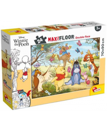 lisciani giochi Puzzle Podłogowe maxi dwustronne 24el. 70x50cm Kubuś Puchatek. 86665 LISCIANI