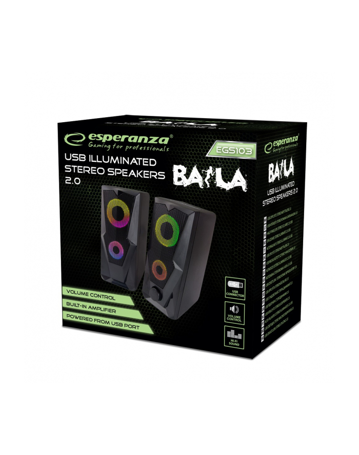 esperanza Głośnik 2,0 USB Led Rainbow Baila główny