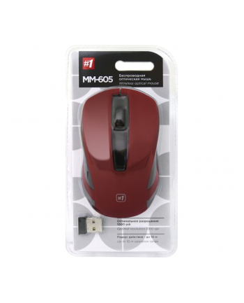 Mysz bezprzewodowa optyczna D-EFEND-ER MM-605 RF 1200dpi 3P, czerwona