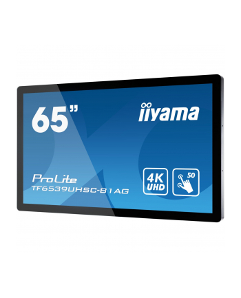 iiyama Monitor wielkoformatowy 65 cali TF6539UHSC-B1AG IPS,24/7,4K,IP54,500cd,7H,POJ.50p,LAN