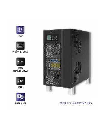 qoltec Zasilacz awaryjny UPS 3-fazowy | 10kVA | 8kW | LCD