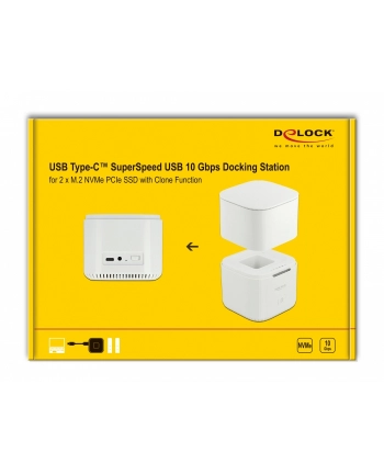 D-ELOCK M.2 Docking Station for 2xM.2 NVMe PCIe SSD with Clone function