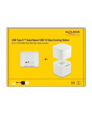 D-ELOCK M.2 Docking Station for 2xM.2 NVMe PCIe SSD with Clone function