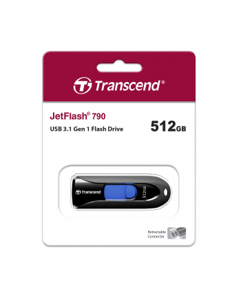 TRANSCEND 512GB USB 3.1 Pen Drive Capless Black