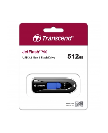 TRANSCEND 512GB USB 3.1 Pen Drive Capless Black nr 1