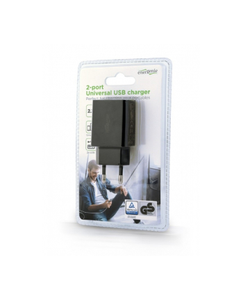 GEMBIRD EG-U2C2A-03-BK 2-port universal USB charger 2.1 A Kolor: CZARNY