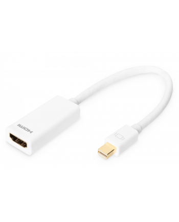 DIGITUS DisplayPort adapter cable mini DP - HDMI type A M/F 0.15m DP 1.1a CE wh nr 2
