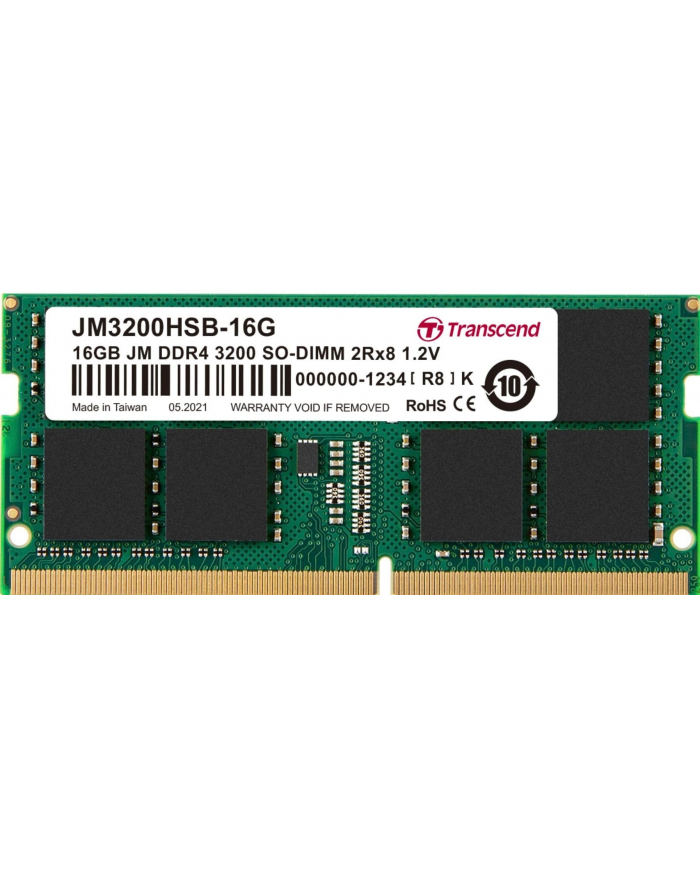 TRANSCEND 16GB JM DDR4 3200MHz SO-DIMM 2Rx8 1Gx8 CL22 1.2V główny