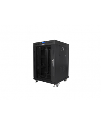 LANBERG free standing rack 19inch cabinet 15U 600x600 glass door LCD flat pack Kolor: CZARNY