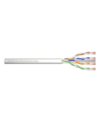 DIGITUS CAT 6A U-UTP patch cable raw length 305m paper box AWG 26/7 LSZH simplex color grey