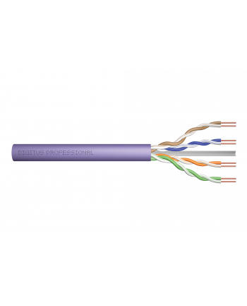 DIGITUS Installation cable cat.6 U/UTP Dca solid wire AWG 23/1 LSOH 500m violet reel