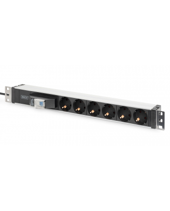 DIGITUS DN-95417 1U Aluminum PDU rackmountable 6x safety outlet 16A 4000W 250VAC 50/60Hz