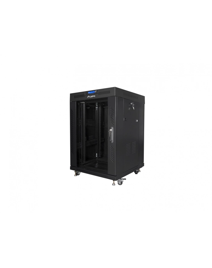 LANBERG free standing rack 19inch cabinet 15U 600x600 glass door LCD flat pack Kolor: CZARNY główny