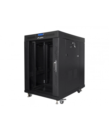 LANBERG free standing rack 19inch cabinet 15U 600x800 glass door LCD flat pack Kolor: CZARNY nr 1