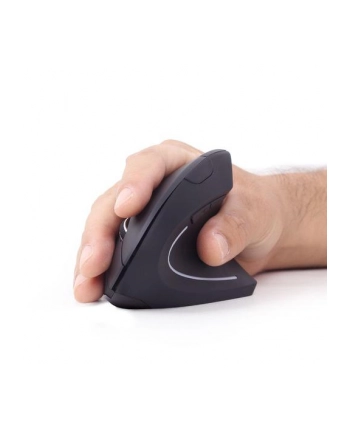 GEMBIRD MUSW-ERGO-01 Ergonomic wireless optical mouse MUSW-ERGO-01 1600 DPI USB Kolor: CZARNY - Towar z uszkodzonym opakowaniem (P)