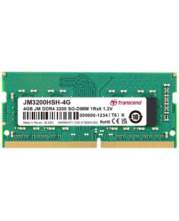 TRANSCEND 4GB JM DDR4 3200MHz SO-DIMM 1Rx8 512Mx8 CL22 1.2V