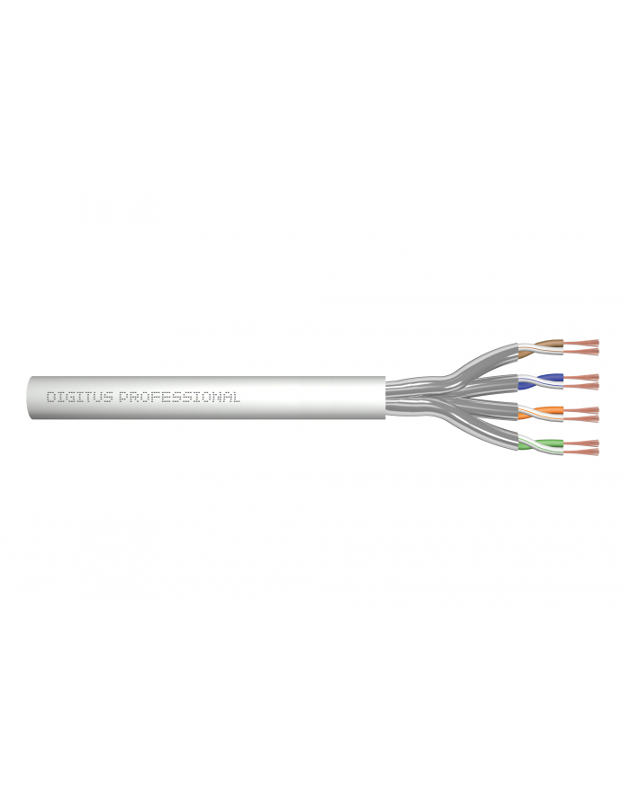 DIGITUS CAT 6A U-FTP patch cable raw length 100 m paper box AWG 27/7 LSZH simplex color grey główny