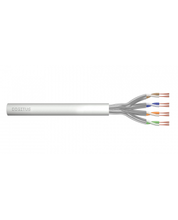 DIGITUS CAT 6A U-FTP patch cable raw length 305 m paper box AWG 27/7 LSZH simplex color grey