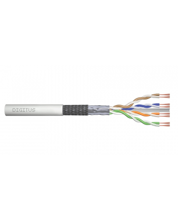 DIGITUS CAT 6 SF-UTP patch cable raw length 100 m paper box AWG 26/7 LSZH simplex color grey