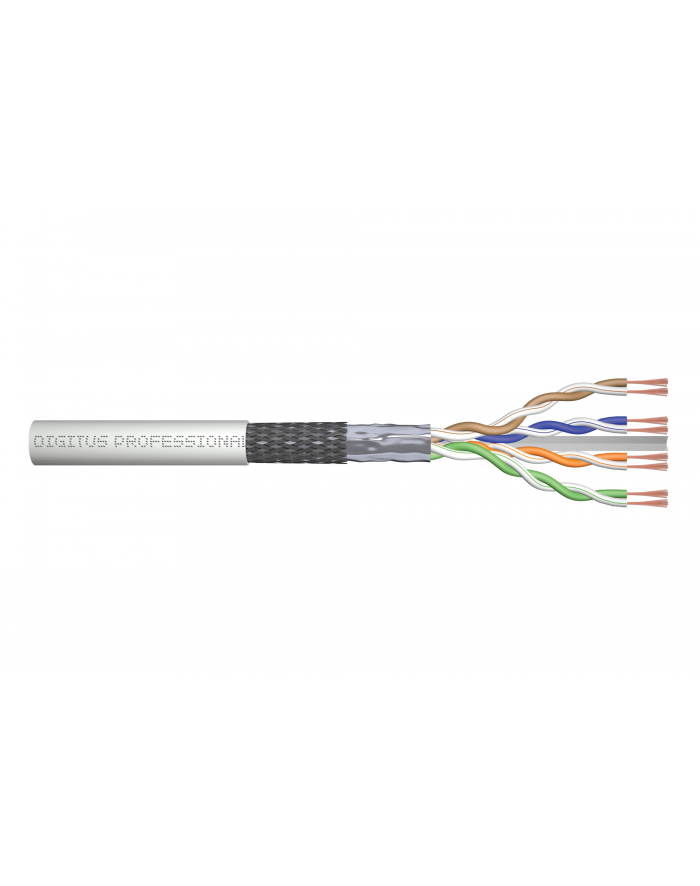 DIGITUS CAT 6 SF-UTP patch cable raw length 100 m paper box AWG 26/7 LSZH simplex color grey główny