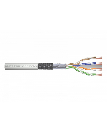 DIGITUS CAT 6 SF-UTP patch cable raw length 305 m paper box AWG 26/7 LSZH simplex color grey