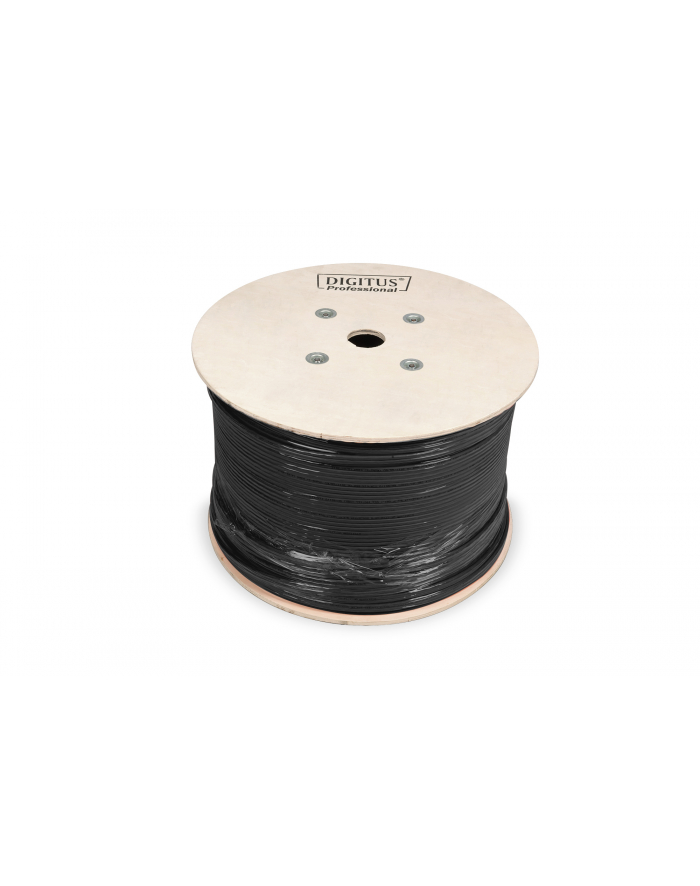 DIGITUS S-FTP PIMF network earth installation cable CAT7 4x2xAWG23/1 1200MHz Kolor: CZARNY 1000m roll główny