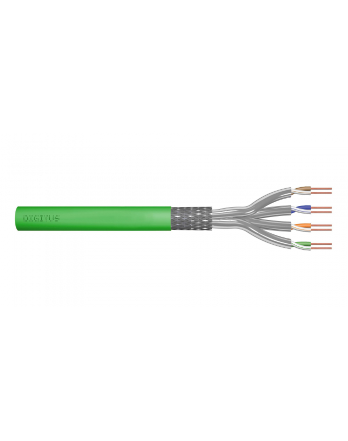 DIGITUS DK-1843-VH-1 CAT 8.2 S-FTP install. cable 2000MHz AWG 22/1 Dca 100m ring simplex green główny