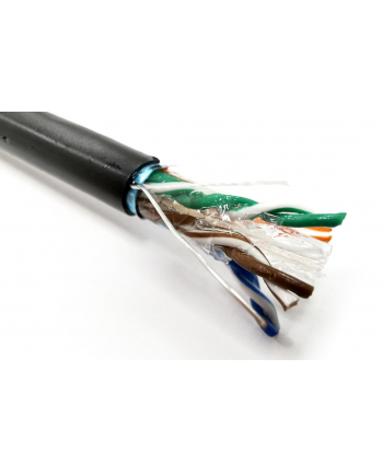 DIGITUS Installation cable jelly filled outdoor cat.6 F/UTP Fca solid wire AWG 23/1 PE 305m Kolor: CZARNY reel